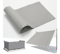 AJALGZ Brise Vue Balcon 1.25x10m Gris Clair - Cache Vue Occultant avec Œillets, Toile Coupe-Vent et Imperméable, Protection UV pour Terrasse, Jardin, Garde-Corps - avec Attaches de Câble