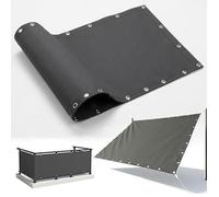 AJALGZ Brise Vue Balcon 1.2x10.5m Anthracite - Cache Vue Occultant avec Œillets, Toile Coupe-Vent et Imperméable, Protection UV pour Terrasse, Jardin, Garde-Corps - avec Attaches de Câble