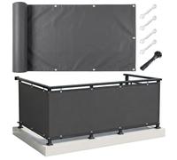 AJALGZ Brise Vue Balcon 2.7x4.2m Anthracite - Cache Vue Occultant en PES Imperméable & Anti-UV, Canisse Toile de Protection Vent et Regards pour Balcon, Terrasse, Jardin - avec Serre-Câbles