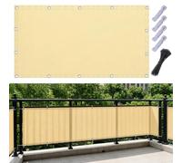 AJALGZ Brise Vue Balcon Extérieur 210x180cm Canisse Occultant Opaque, Protection Solaire UV & Vent, Cache-Vue Étanche avec Œillets et Liens de Câbles Inclus - Jaune