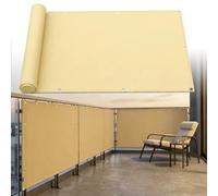 AJALGZ Brise Vue Balcon Extérieur 350x700cm - Cache Vue Impérial à l'Épreuve des Intempéries | Toile de Protection Opaque pour Terrasse & Garde-Corps, avec Œillets, Cordes et Serre-Câbles, Jaune