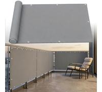 AJALGZ Brise Vue Balcon Extérieur 85x450cm - Cache Vue Impérial à l'Épreuve des Intempéries | Toile de Protection Opaque pour Terrasse & Garde-Corps, avec Œillets, Cordes et Serre-Câbles, Gris Clair