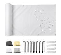 AJALGZ Brise-Vue et Pare-Soleil pour Balcon 50x500cm Blanc Toile d'Occultation Opaque en PES, Brise Vue Résistant Au Vent et UV pour Clôtures Jardin, Terrasse & Patio
