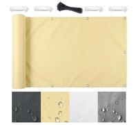 AJALGZ Cache Balcon Brise Vue 330x170cm, Protection UV & Imperméable À l'Épreuve des Intempéries, Brise-Vue Opaque Résistant au Vent pour Terrasse, Jardin et Extérieur, Jaune
