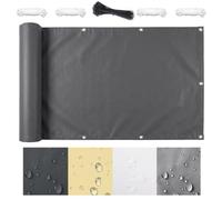 AJALGZ Cache Balcon Brise Vue 500x75cm, Protection UV & Imperméable À l'Épreuve des Intempéries, Brise-Vue Opaque Résistant au Vent pour Terrasse, Jardin et Extérieur, Anthracite