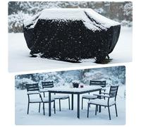 AJALGZ Housse de Protection pour Mobilier de Jardin Bache Table Exterieur, 275x210x110cm/LxWxH Housse Salon de Jardin 420D Tissu Oxford Très Résistant Housse Protection pour Table de Jardin - Noir