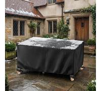 AJALGZ Housse de Table de Jardin 340x90x55 cm | Bâche Salon de Jardin Oxford 420D Ultra-Résistante | Couverture Extérieure Imperméable Housse de Protection, Anti-Vent et Indéchirable, Noir