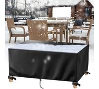 AJALGZ Housse de Table Jardin 275x215x70cm/Longueur x Largeur x Hauteur Rectangulaire Bâche Salon de Jardin Protection Imperméable, Résistant Au Froid, Coupe-Vent Housse Mobilier Jardin Exterieur