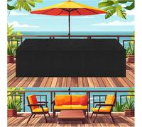 AJALGZ Housse de Table Jardin 360x260x100cm/LxWxH Rectangulaire Bache de Protection Exterieur Table Housses de Meubes avec Boucle de Verrouillage Bânch Salon de Jardin pour Table Chaise Set-Noir