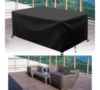 AJALGZ Housse Salon de Jardin 175x175cm Exterieur Impermeable Bâche de Protection Exterieur Table Coupe-Vent Anti-UV Résistant à la Déchirure Housse pour Mobilier De Jardin 175x175x90cm/LxlxH-Noir