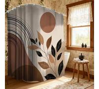AJALGZ Rideau de Douche bohème illustré pour l'équinoxe d'automne, avec Crochets, en Tissu (120 x 220 cm de Hauteur).