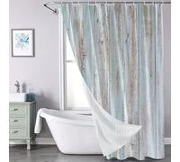 AJALGZ Rideau de Douche en Planches de Bois vieillies, Style Rustique Vintage Shabby Chic, décoration de Salle de Bain de Style Ferme (182 x 274 cm // Largeur x Hauteur)
