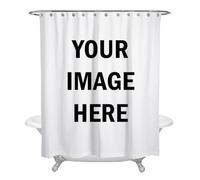 AJALGZ Rideau de Douche Photo personnalisé - Décoration de Salle de Bain personnalisée avec Texte/Logo/Photo et Votre Propre Image. Crochets Inclus (135 x 190 cm/Extra Long)