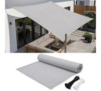 AJALGZ Toile d'ombrage Rectangulaire 2,3x4,6m Imperméable & Anti-UV Voile Solaire Déperlante avec Œillets Renforcés, Fixation Cordes & Colliers pour Patio, Jardin, Pergola, Gris Clair