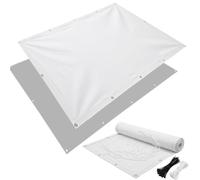 AJALGZ Toile d'Ombrage Rectangulaire en PES Imperméable - 3x6.9m - Protection Solaire 95% Anti-UV - Auvent Extérieur Robuste pour Terrasse, Jardin et Balcon - Installation Facile - Blanc