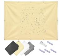 AJALGZ Voile d'ombrage Rectangulaire 0.65x14m - Imperméable & Anti-UV - Toile Solaire Voile Robuste avec Œillets, Cordons et Attaches pour Patio Jardin Terrasse Extérieur Balcon - Jaune