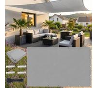 AJALGZ Voile d'ombrage Rectangulaire 1.3x2m Imperméable & Robuste, Tissu Polyester Protection 95% UV, Filet Solaire avec Œillets Résistants pour Garde-Corps de Balcon, Terrasse, Jardin, Gris Clair
