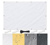 AJALGZ Voile d'Ombrage Rectangulaire 1,6x3,6m - Imperméable & Protection UV 95% Paravent de Balcon - Toile de Jardin Haute Densité en PES pour Patio, Terrasse et Extérieur - Blanc