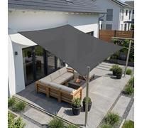 AJALGZ Voile d'ombrage Rectangulaire 4.5x4.5m Imperméable & Robuste, Tissu Polyester Protection 95% UV, Filet Solaire avec Œillets Résistants pour Garde-Corps de Balcon, Terrasse, Jardin, Gris Foncé
