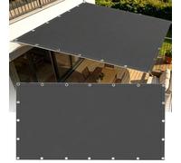 AJALGZ Voile d'ombrage Rectangulaire 5.2x5.3m Voiles dombrages Imperméable Toile d'ombrage Protection Solaire 95% UV Protection avec Oeillets et Cordons pour Terrasse Balcon Jardin - Gris Anthracite