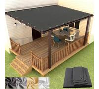 AJALGZ Voile d'ombrage rectangulaire 5.2x5.7m imperméable - Protection UV - Coupe-Vent extérieure Filet d'ombrage pour Balcon terrasse Filet d'ombrage avec œillets et Corde - Gris Anthracite