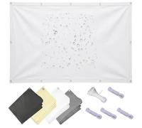 AJALGZ Voile d'ombrage Rectangulaire 5.6x5.7m - Imperméable & Anti-UV - Toile Solaire Voile Robuste avec Œillets, Cordons et Attaches pour Patio Jardin Terrasse Extérieur Balcon - Blanc