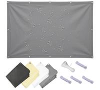 AJALGZ Voile d'ombrage Rectangulaire 6.9x9.1m - Imperméable & Anti-UV - Toile Solaire Voile Robuste avec Œillets, Cordons et Attaches pour Patio Jardin Terrasse Extérieur Balcon - Gris Clair