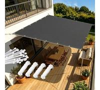 AJALGZ Voile d'ombrage Toile Rectangulaire 5.2x5.2m Dimensions sur Mesure Toile Ombrage Imperméable, Voiles d'ombrage pour Patio Pergola Jardin ExterieurJaune avec Oeillets - Gris Anthracite