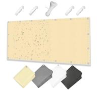 AJALGZ Voiles d'ombrage étanche 3x3m Rectangulaire Toile Ombrage Protection UV 95% Offre Une Protection Contre Les UV pour Patio Être Applicable Jardins, Balcon et pergola, Jaune Clair-Sable