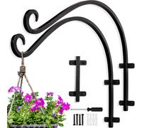 AJART Lot de 2 crochets muraux en métal pour suspension de plantes d'extérieur 40,6 cm