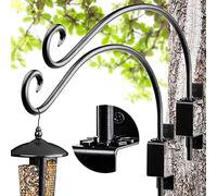 AJART Lot de 2 Supports pivotants pour mangeoire à Oiseaux pour extérieur Noir Convient pour Les nichoirs à Oiseaux extérieurs Crochets pour Plantes 40,6 cm