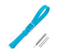 AJASMKLX Boucle ardillon 12mm bracelet en silicone montre for femme accessoires adaptés for Swatch LW143 LB131 LB170 LS115 bracelet de montre long for enfants(Turquoise blue)