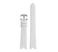 AJASMKLX Bracelet de montre en cuir for femmes, 12MM 14MM, adapté for femmes GC YA141.4 YA141505, for encoche(White-silver,14mm)