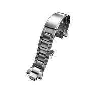AJASMKLX Bracelet de montre en nylon pour hommes, adapté pour CASIO Fit For g-shock GST-B400, 14mm, convexe, respirant, en acier inoxydable, accessoires (Silver)