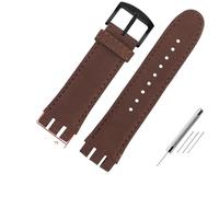 AJASMKLX Bracelets de montre en cuir 23MM adaptés for Swatch, for IRONY YOS440 YOS449 448 447 401G, Bracelet de montre for hommes, fermoir en acier for outils(C-brown-black)