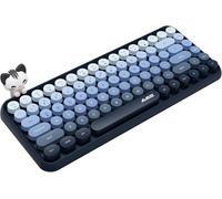 Ajazz 308i Retro Wireless Bluetooth Silent Cute Computer Keyboard,Round Punk Compact 84 Keys,Matte Texture,Typewriter Design,QWERTY,Multi-Device for PC Mac-Blue