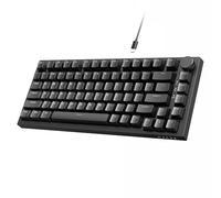 AJAZZ AK820 75% TKL Clavier Mécanique Filaire avec Hot-Swap Switch Rouge | Montage Gasket, TKL 82 Touches, Molette de Volume CNC, Backlit LED Bleu, Touches PBT OEM pour Gaming/Bureau/PC/WIN/MAC-Noir