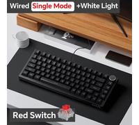 Ajazz AK820/AK820Pro clavier mécanique de jeu Bluetooth 5.1/sans fil/câblé C clavier personnalisé avec bouton joint d'échange à chaud AK820-Black
