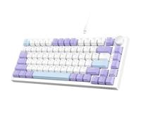 AJAZZ AK820 Clavier mécanique de Jeu Filaire 75% TKL,commutateur linéaire échangeable à Chaud,Support commun,rétroéclairage RVB,82 Touches avec Bouton de CNC,Mousse Poron,Touches PBT,Win/Mac-Violet