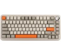 Ajazz Ak820 Max Clavier Mécanique Amélioré À 75 %,Bt5.0/Usb-C/2,4 Ghz Avec Batterie De 8000 Mah,Circuit Imprimé Flexible,Plaque Pc,Rvb Pour Windows/Mac (Blanc Rétro)