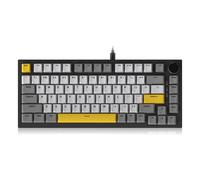 AJAZZ AK820 Pro clavier mécanique à gaskets 75 %, triple mode (filaire/Bluetooth/2,4 G), écran TFT, rétroéclairé RGB, switchs hot-swappable, mousse antibruit, touches en PBT, compatible avec Windows/M
