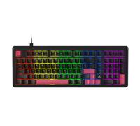 AJAZZ AK980 clavier mécanique filaire 98%, disposition QWERTY US, montage sur joints, rétroéclairage arc-en-ciel - prise en charge du remplacement à chaud - Noir et rouge