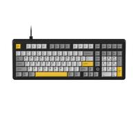 AJAZZ AK980 Clavier mécanique filaire, format 98 %, disposition QWERTY US, montage à joints, rétroéclairage multicolore - prise en charge du remplacement à chaud - Daydream Switch - Noir et gris