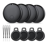 Ajblg Android Smart Tag, Traceur Lot de 4, Fonctionne avec l’app Google Localiser (Uniquement Android), Équipé d'un Étui de Protection, IP68 Imperméable, pour Les clés/Portefeuilles/Valises, Noir