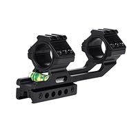 AJDGL Support de Lunette Tactique 30mm Anneaux de visée Optique Supports de Lunette de visée en Porte-à-Faux avec Niveau à Bulle pour Queue d'aronde 11mm Rails Picatinny 20mm