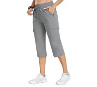 AjezMax Pantalons Randonnée Femme Cargo Trekking Capri Pantalon Jogging Taille Haute été avec Poches