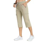 AjezMax Pantalons Randonnée Femme Cargo Trekking Capri Pantalon Jogging Taille Haute été avec Poches