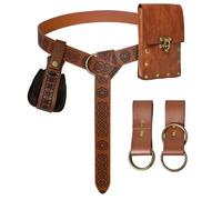AJGEGJE Ensemble d'accessoires de chevalier médiéval, costume de nécromancien d'Halloween, accessoire de costume de Renaissance Viking, pour Halloween, Renaissance, Cosplay, Orange-2., taille unique
