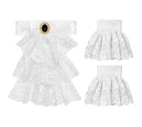 AJGEGJE Jabot victorien à collerette en dentelle et deux manchettes, accessoire de mode Steampunk gothique pour carnaval, Halloween et soirées cosplay