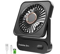 Ajgvq Ventilateur de Bureau, Rechargeable 4000mAh (12h Autonomie), Mini Ventilateur Silencieux 3 Vitesses, 135° Inclinable, Puissant sans Vibrations,Ventilateur USB pour Maison/Bureau/Voyage